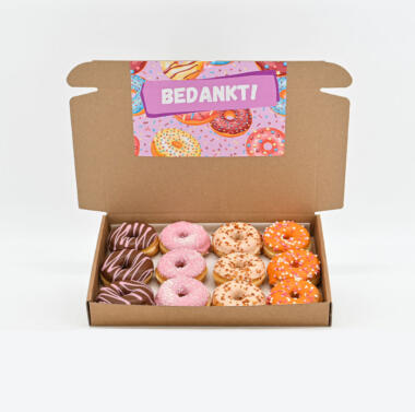 Bedankt Mini Donut Box - 12 stuks - Een heerlijk zoet bedankje!