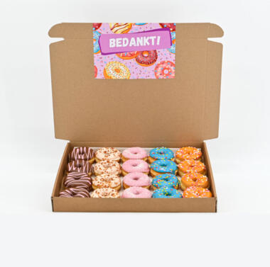 Bedankt Mini Donut Box - 20 stuks - Een heerlijk zoet bedankje!