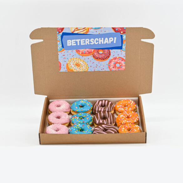 Beterschap Mini Donut Box - 12 stuks - Een smakelijke dosis beterschap