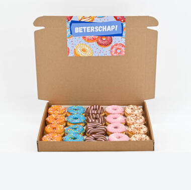 Beterschap mini Donut Box - 20 stuks - Een smakelijke dosis beterschap