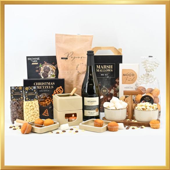 Het Chocoladefondue Fiesta Kerstpakket is het perfecte geschenk voor iedereen die van chocolade en gezelligheid houdt.