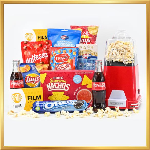 Het Pop it like it's HOT Kerstpakket is het perfecte cadeau met popcornmachine voor film- en snackliefhebbers.