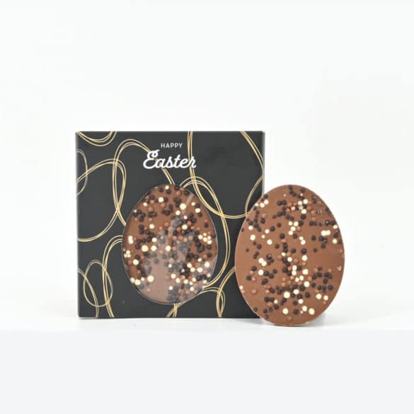 Chocowens Paasreep - Ambachtelijke melkchocolade Paasei met crispies in luxe verpakking. Perfect cadeau voor collega’s, klanten en relaties.