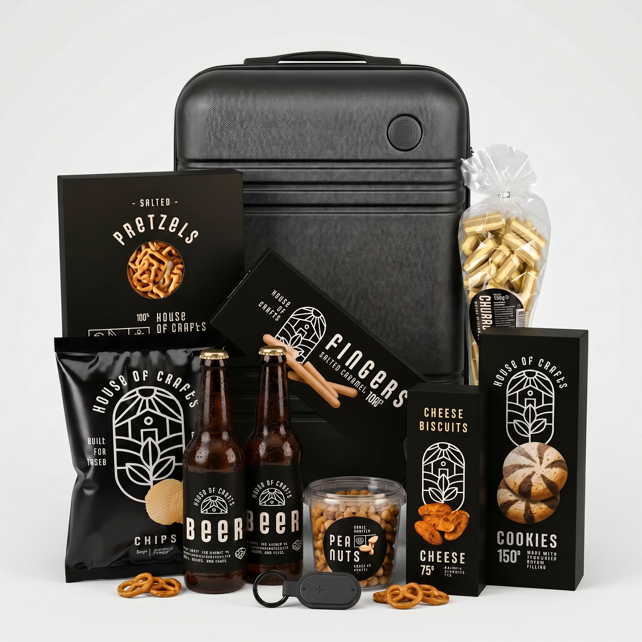 kerstpakket met koffer en tag