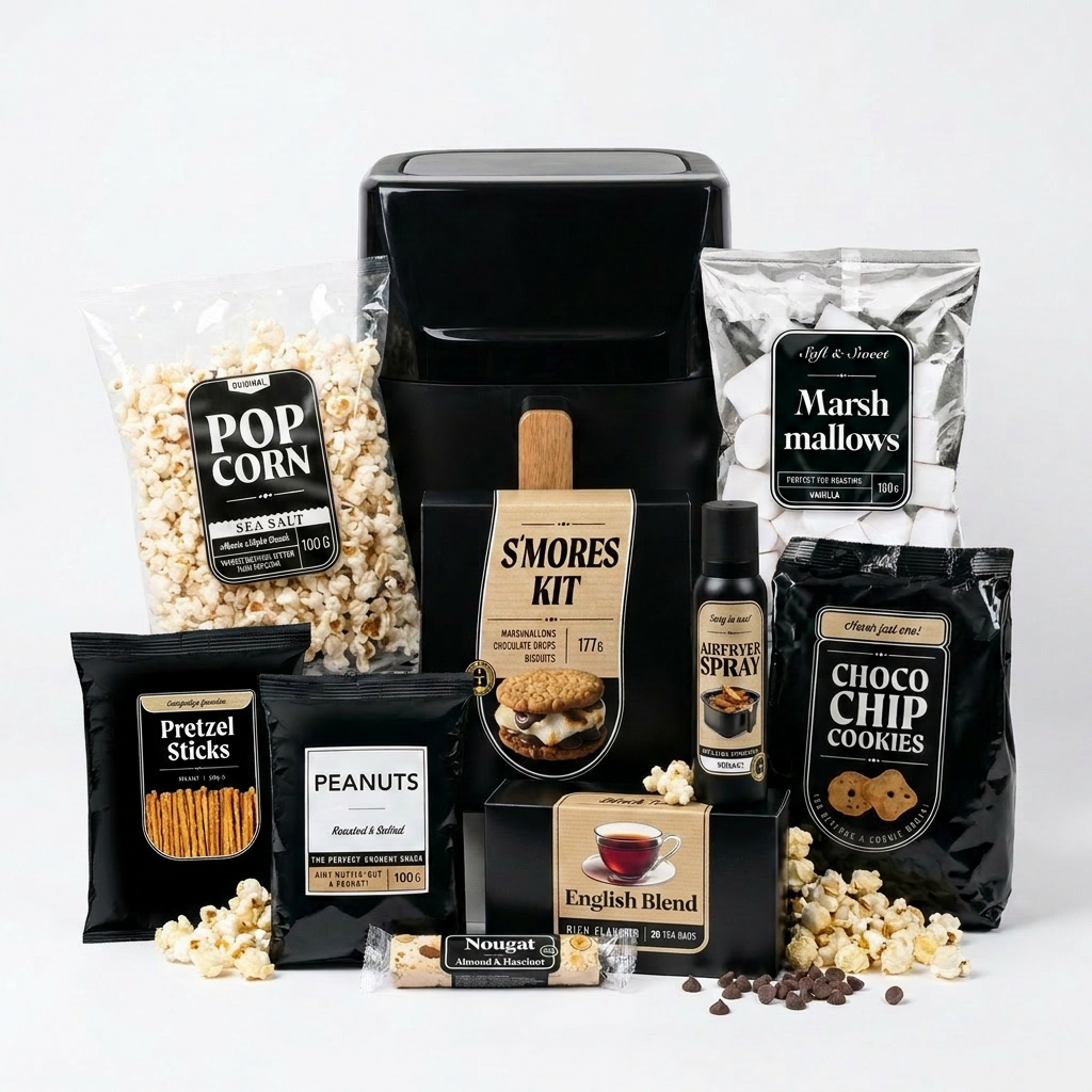kerstpakket met airfryer en zoete items