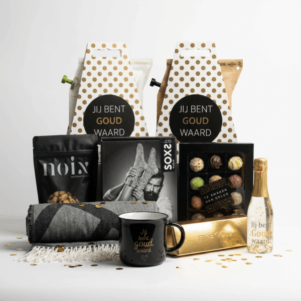 jij bent goud waard cadeaubox met herensokken