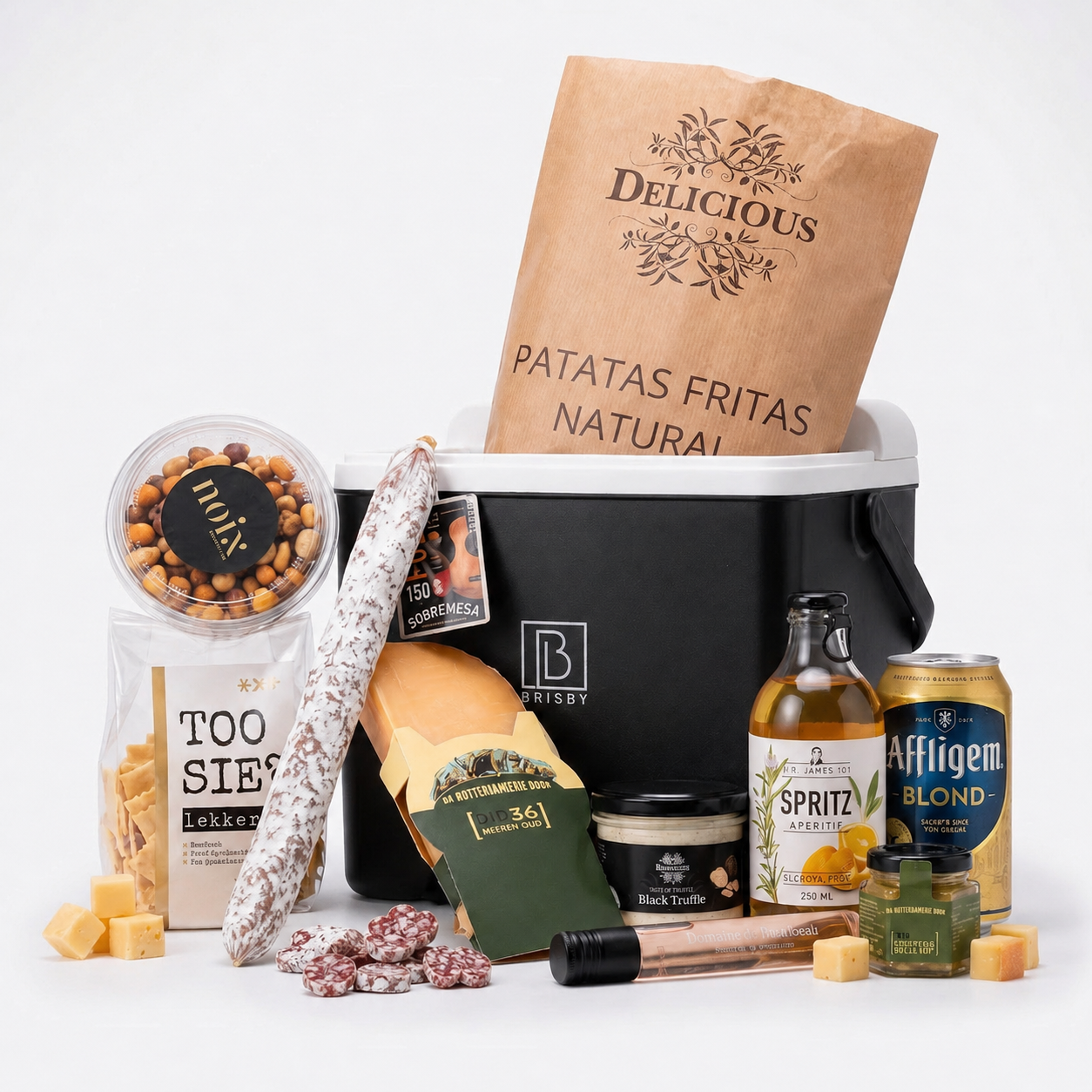 pakket met koelbox en luxe hapjes