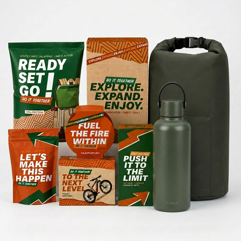 adventure outdoor kerstpakket met drinkfles en rugzak