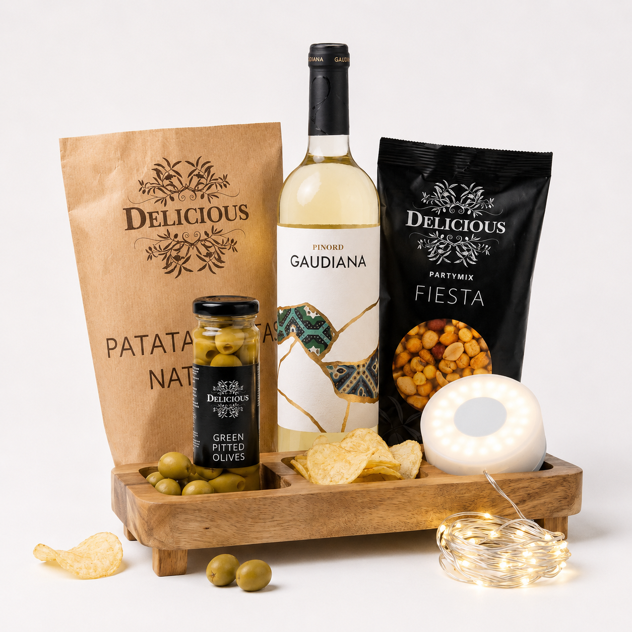 zomerpakket met serveerplank en luxe snacks