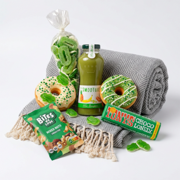 beterschap box xl met hamandoek, donuts, snoep en chocola